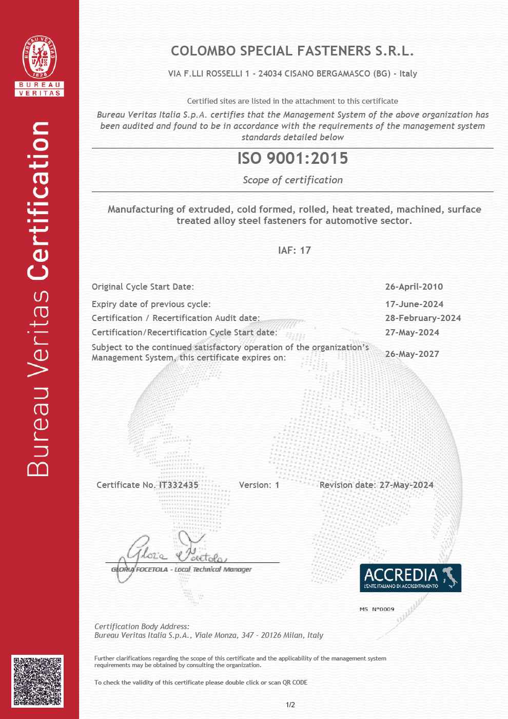 ISO 9001 Certificate