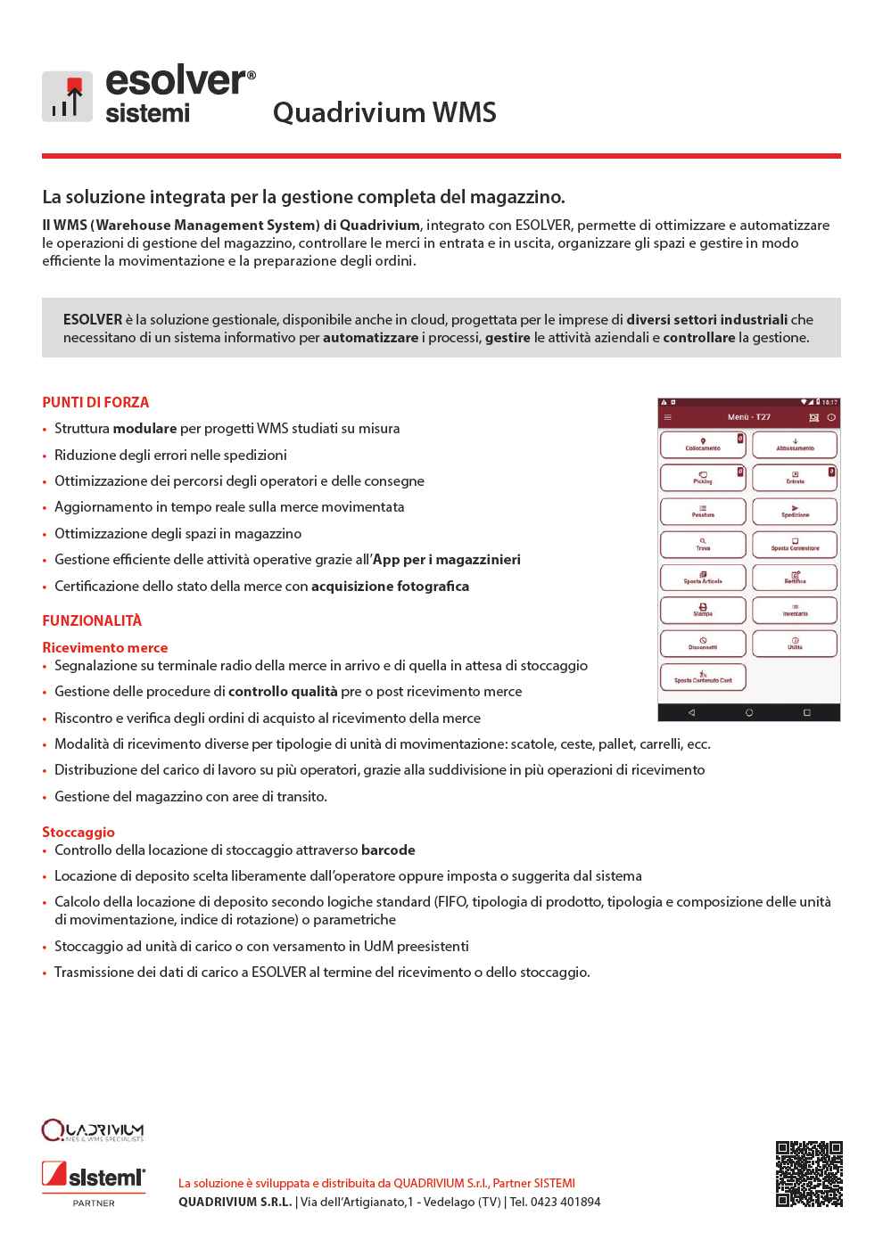 Quadrivium WMS integrato ad ESOLVER