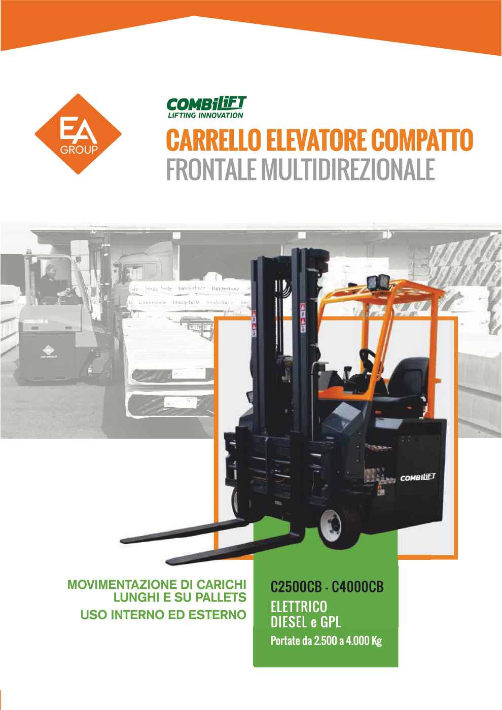 CARRELLO ELEVATORE FRONTALE MULTIDIREZIONALE COMBILIFT CB/CBE "CUBO"