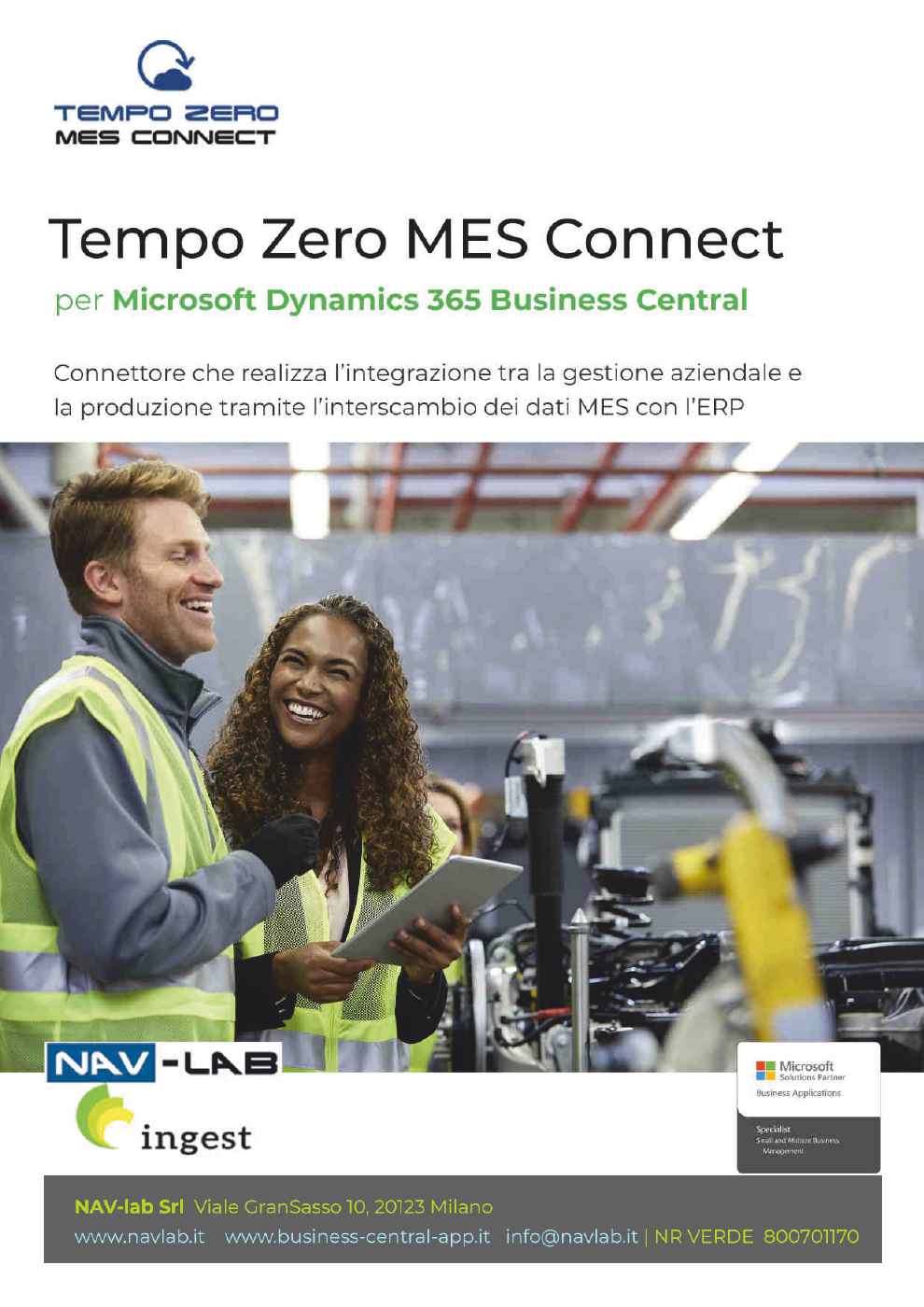 Tempo Zero MES Connect: App per Microsoft Business Central - Interscambio dati MES con ERP