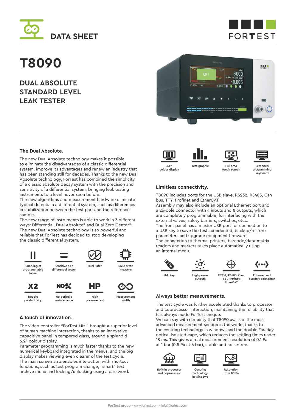 T8090 strumento prova tenuta Dual Absolute