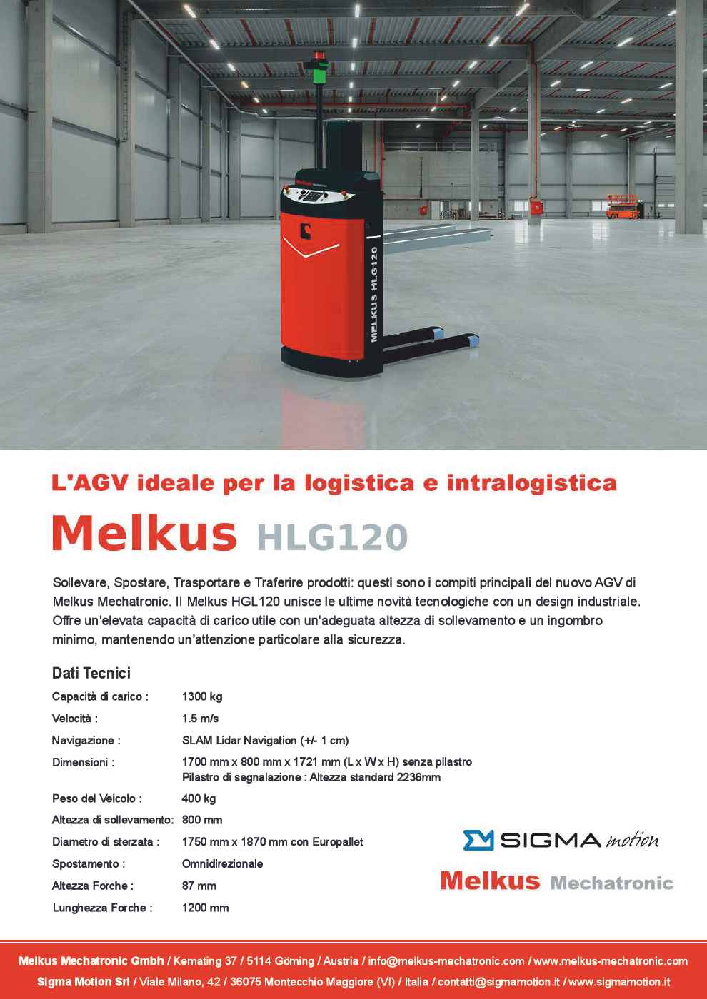 L'AGV HLG120 ideale per la logistica e intralogistica