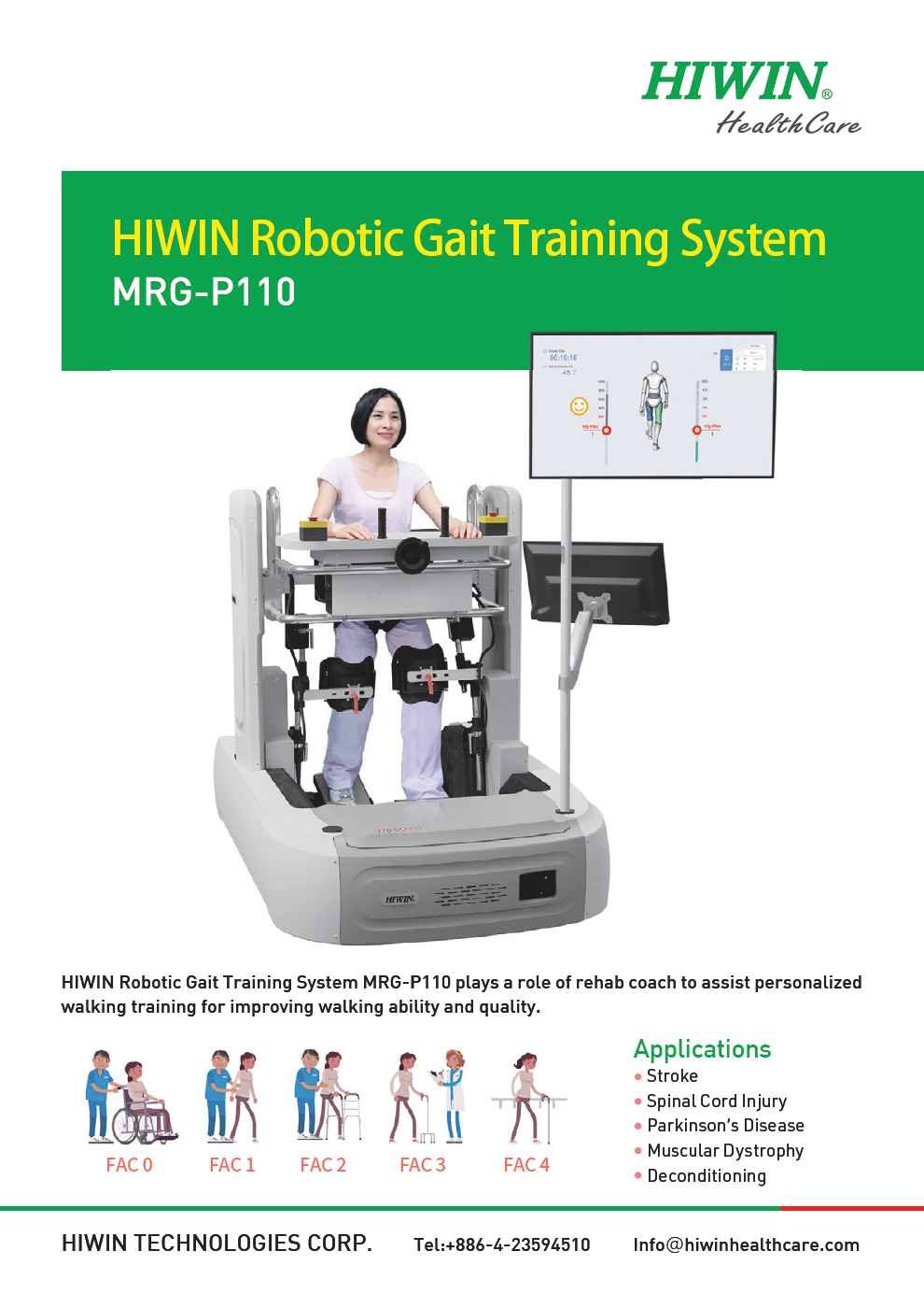 HIWIN Robotic Gait Training System MRG-P110