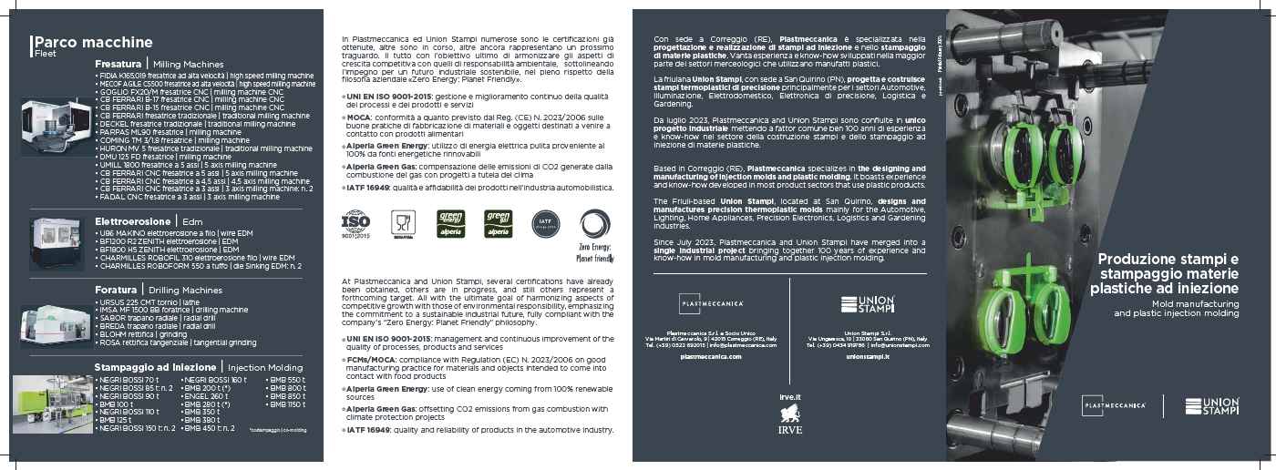 Brochure Plastmeccanica ed Union Stampi