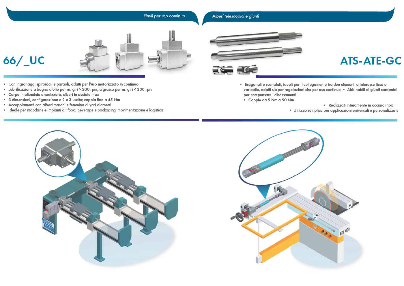 Rinvii per uso continuo e Alberi telescopici e giunti