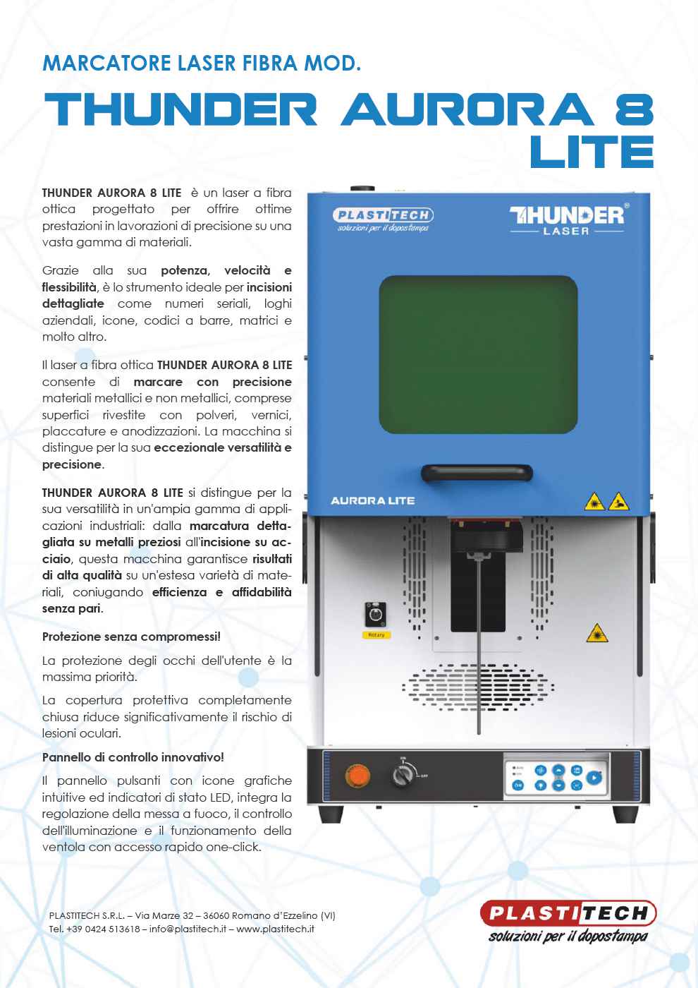 Marcatore laser fibra mod. Thunder Aurora 8 Lite