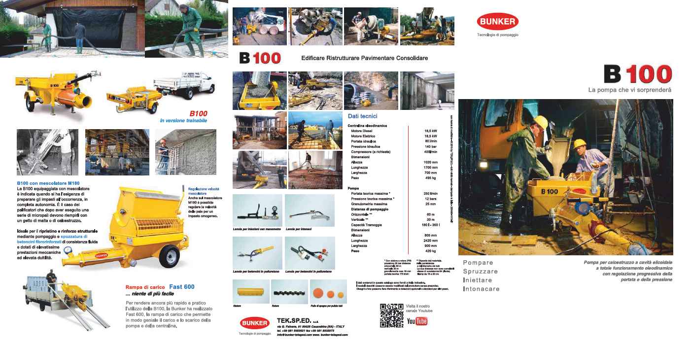 B100 La piccola pompa per calcestruzzo