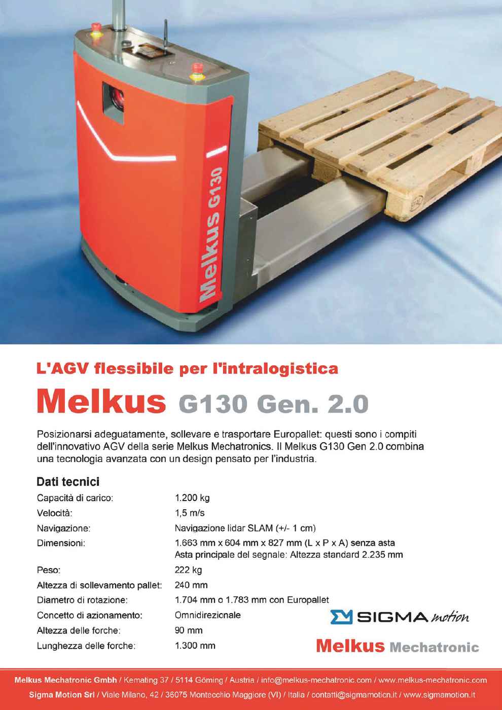 L'AGV G130 Gen. 2.0 flessibile per l'intralogistica