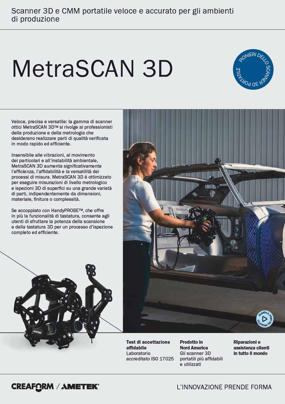 Brochure dello MetraSCAN 3D