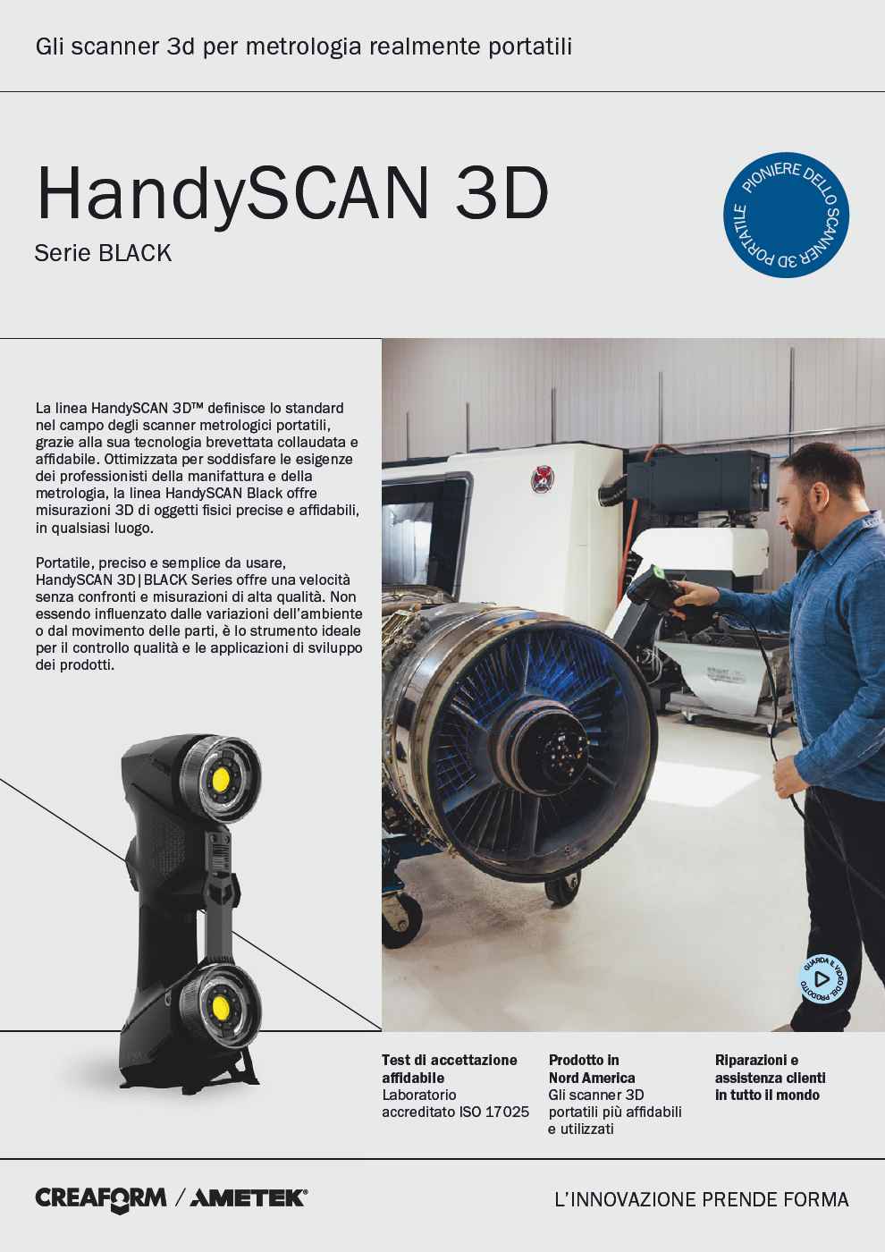 HandySCAN Serie BLACK: Gli scanner 3d per metrologia realmente portatili