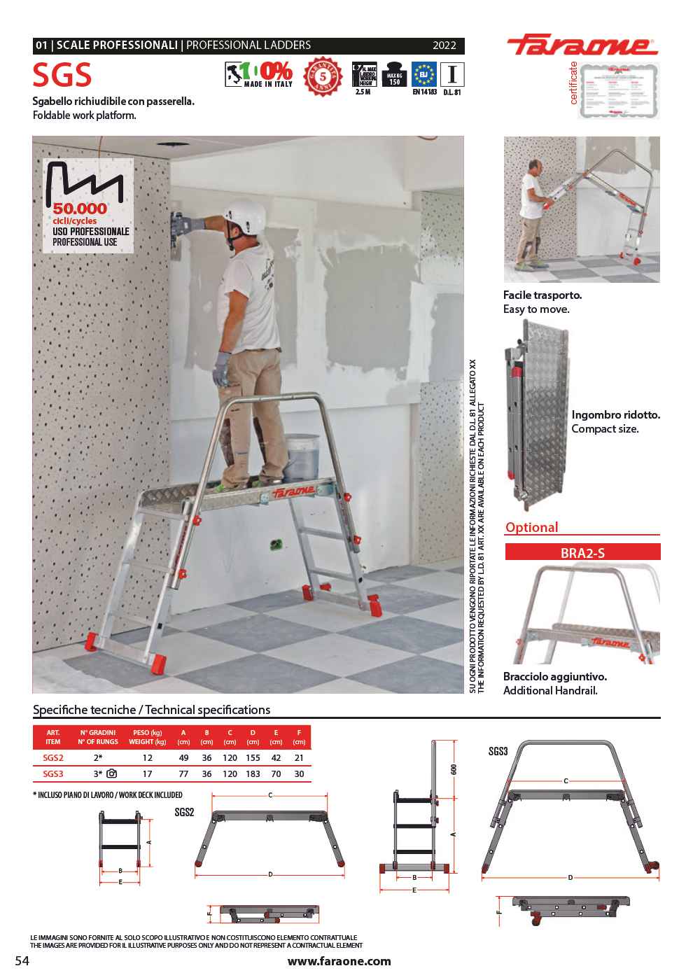 Pedana di lavoro professionale richiudibile SGS