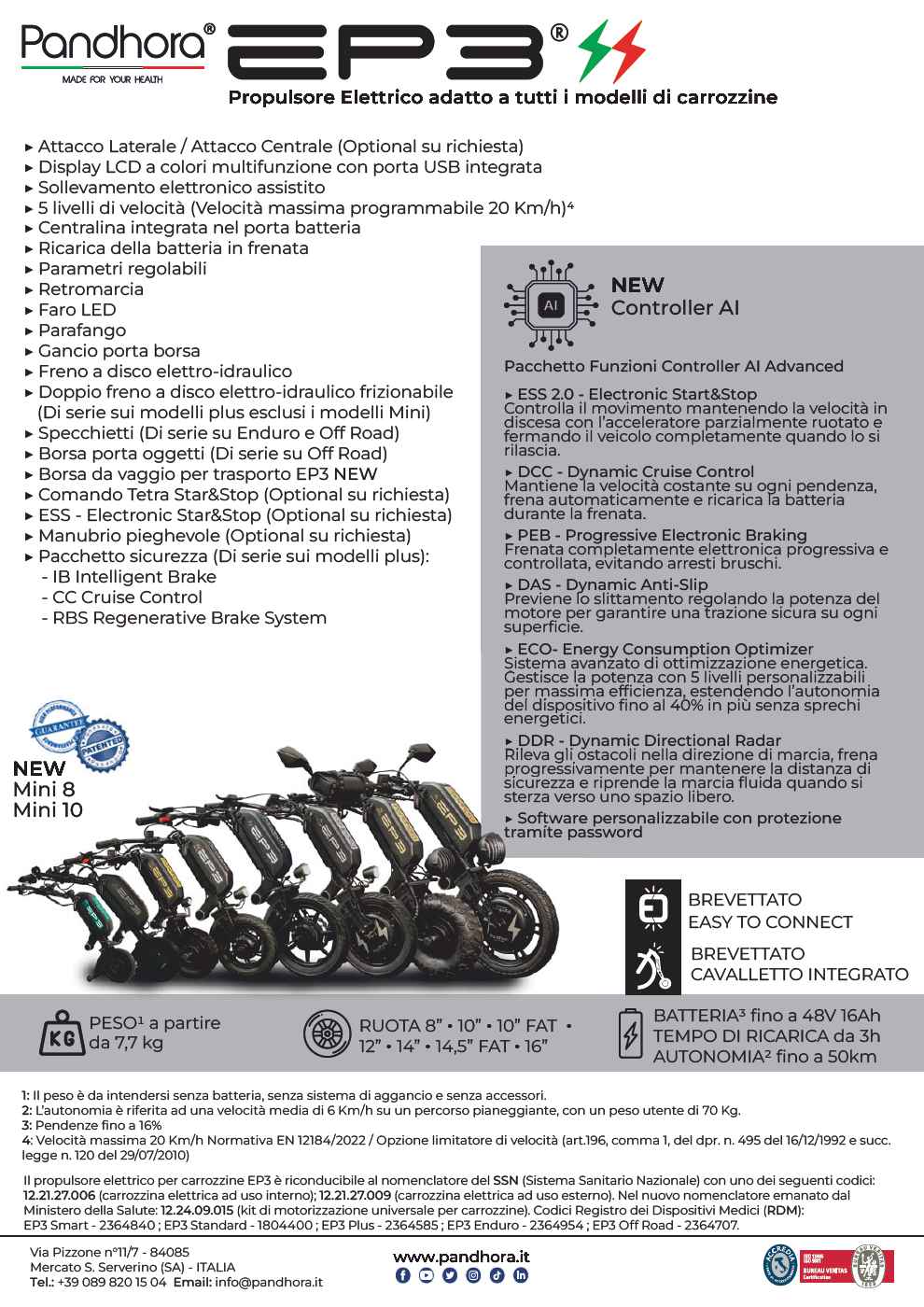 EP3 propulsori elettrici per carrozzine