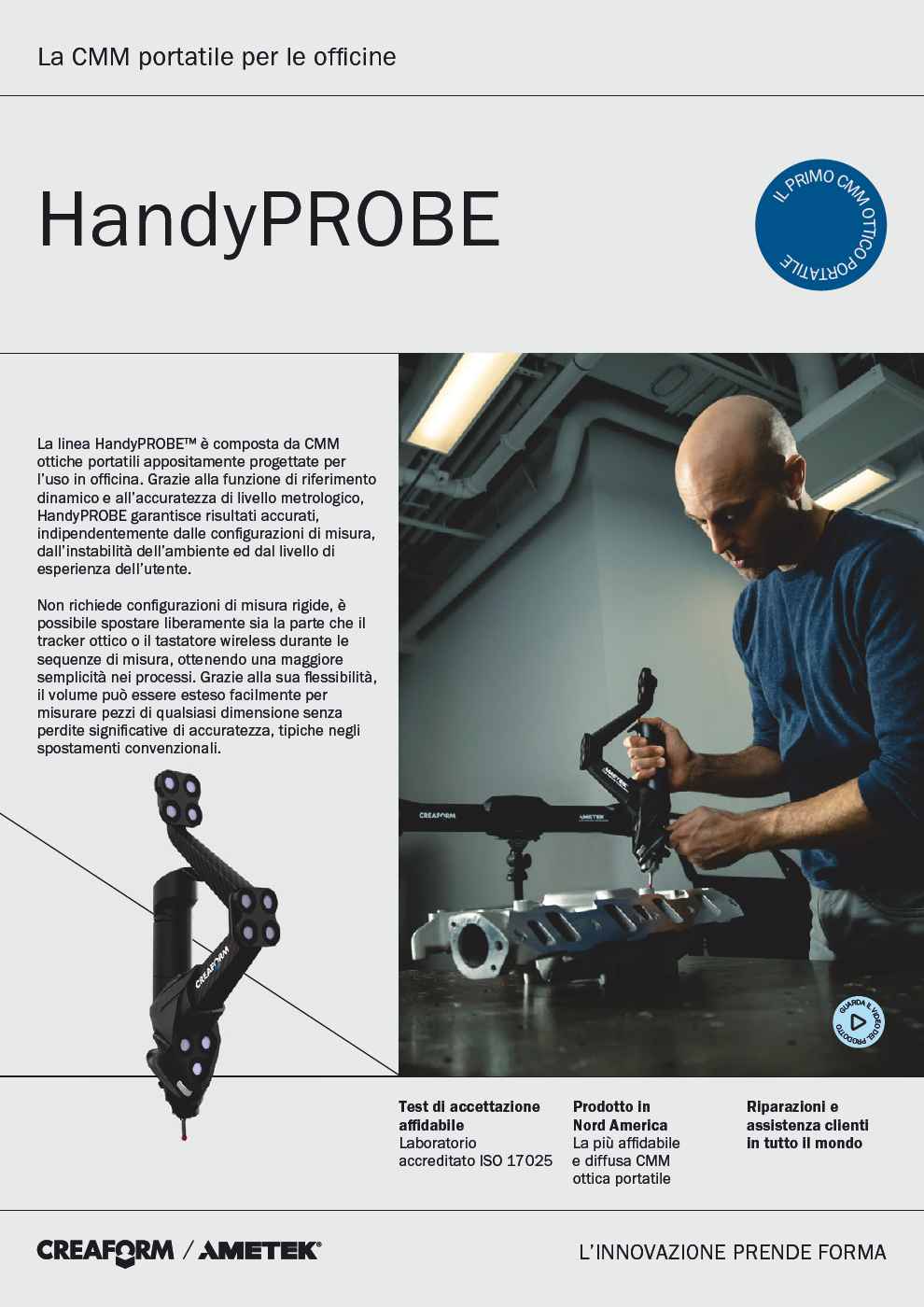 Brochure della HandyPROBE, la CMM portatile per le officine