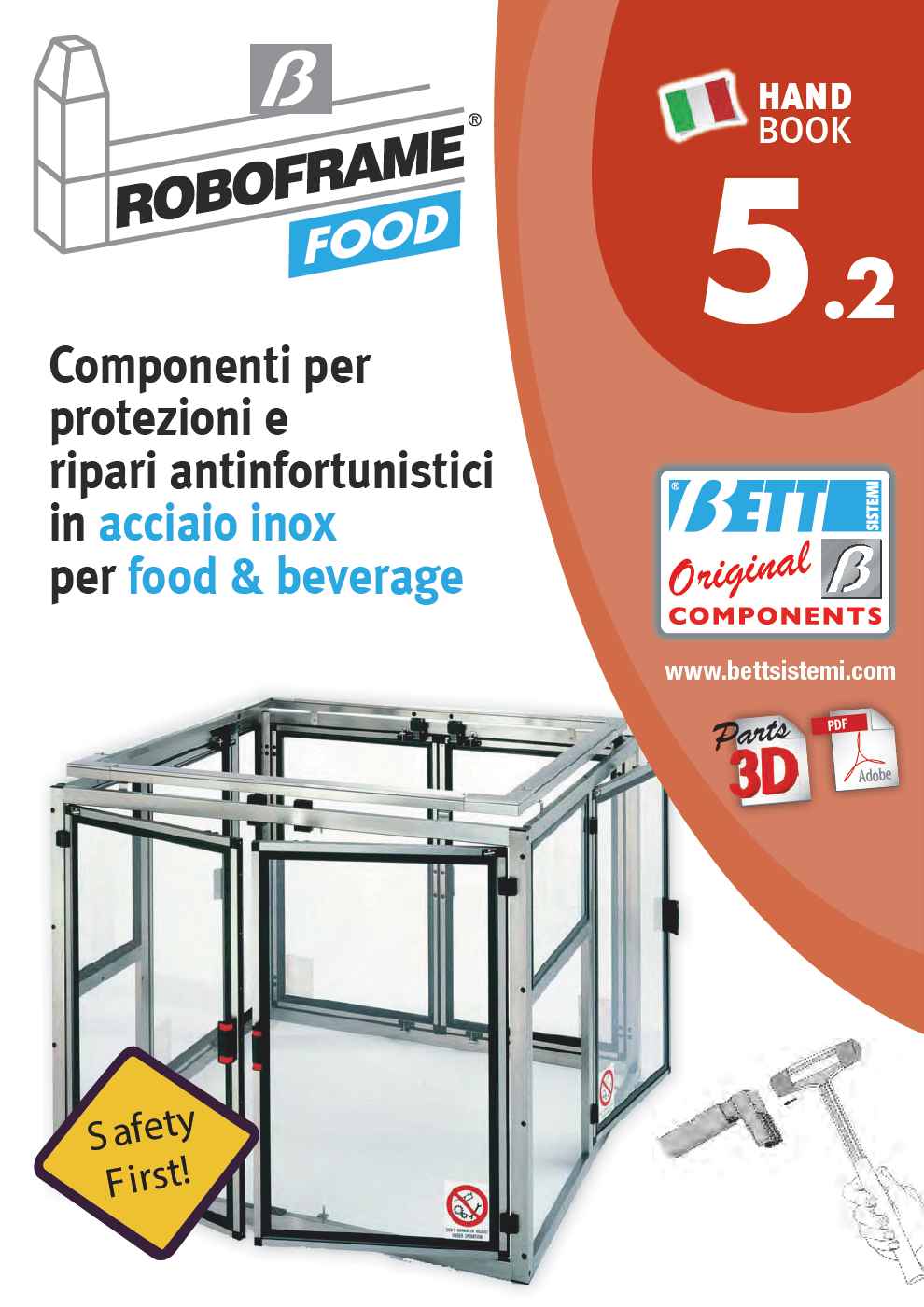 Componenti per protezioni e ripari antinfortunistici in acciaio inox per food & beverage