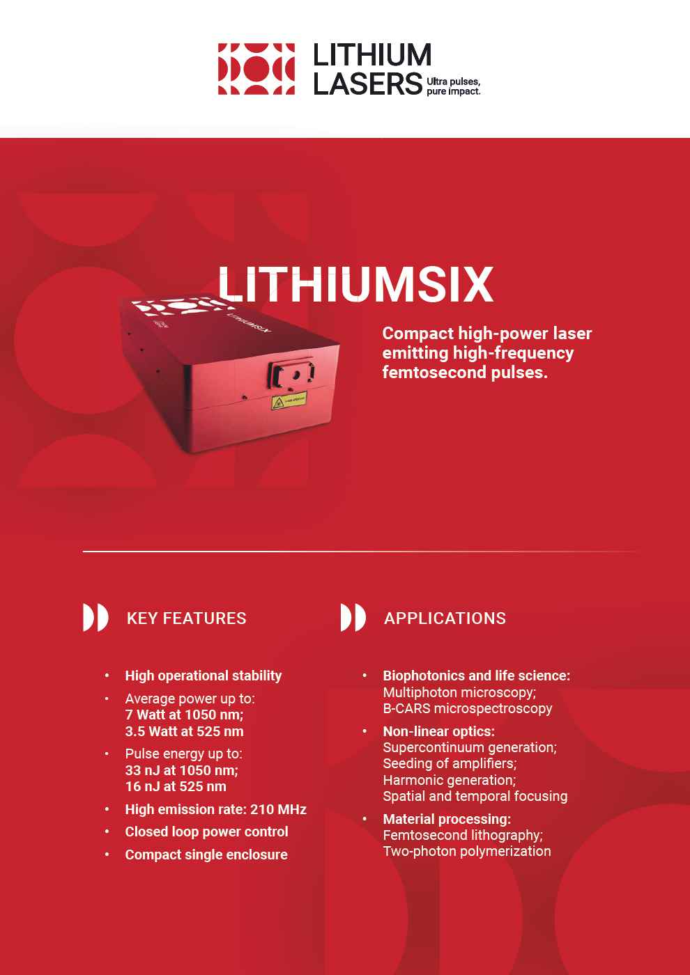 Lithium Six Laser – Laser femtosecondo per stampa 3D nanometrica