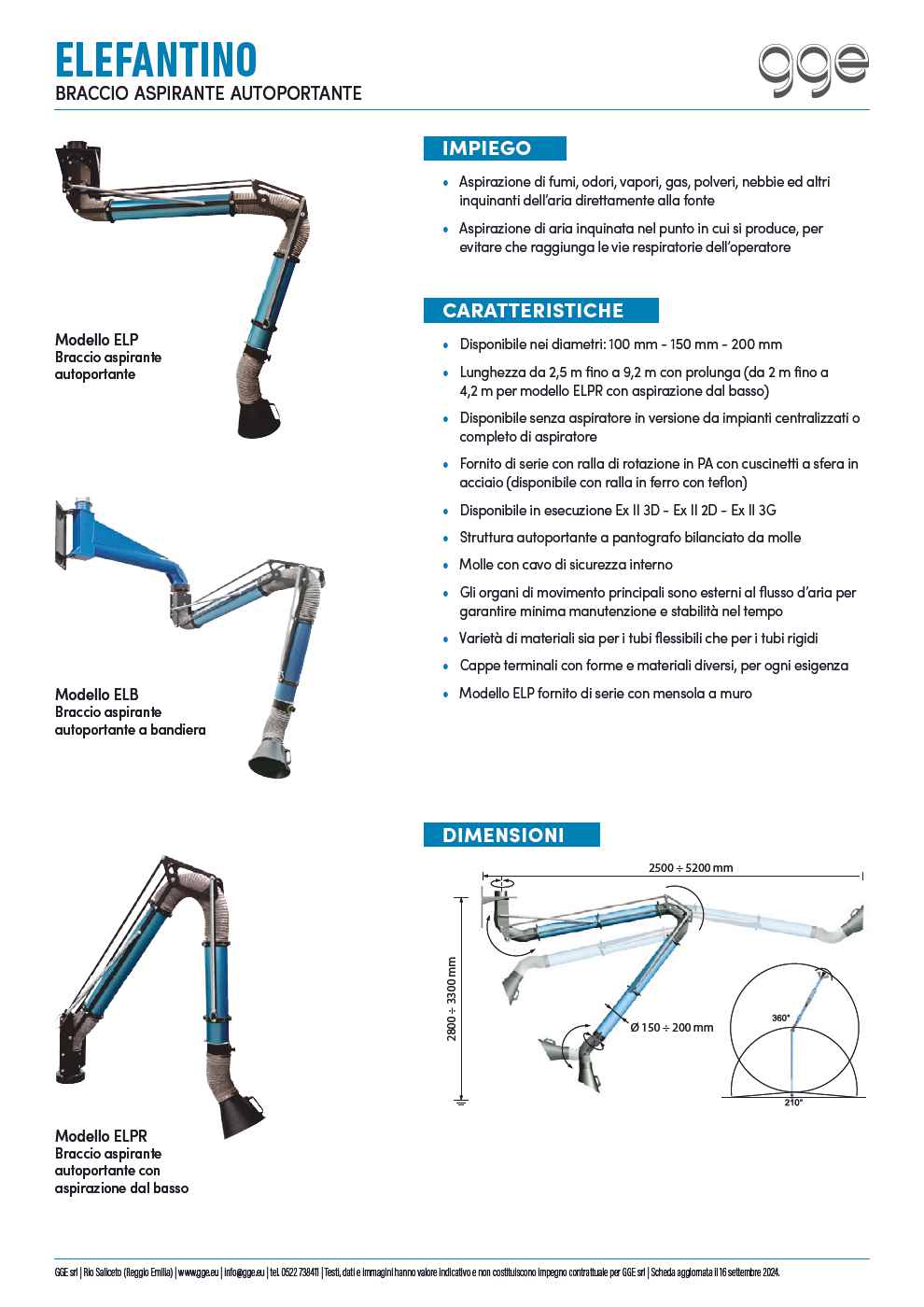 Bracci Elefantino - scheda tecnica