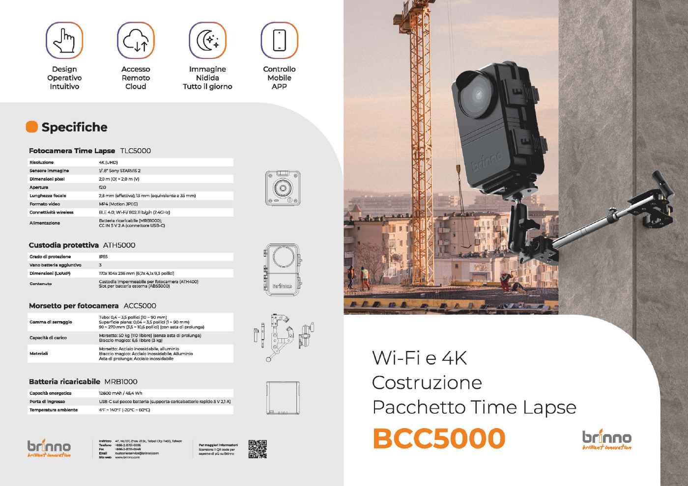 Catalogo Brinno BCC5000 Telecamera Time Lapse 4K