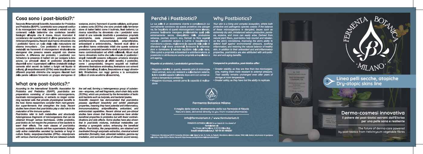Fermenta Botanica Milano, linea per trattamento dermatite atopica con post-biotici da elicriso
