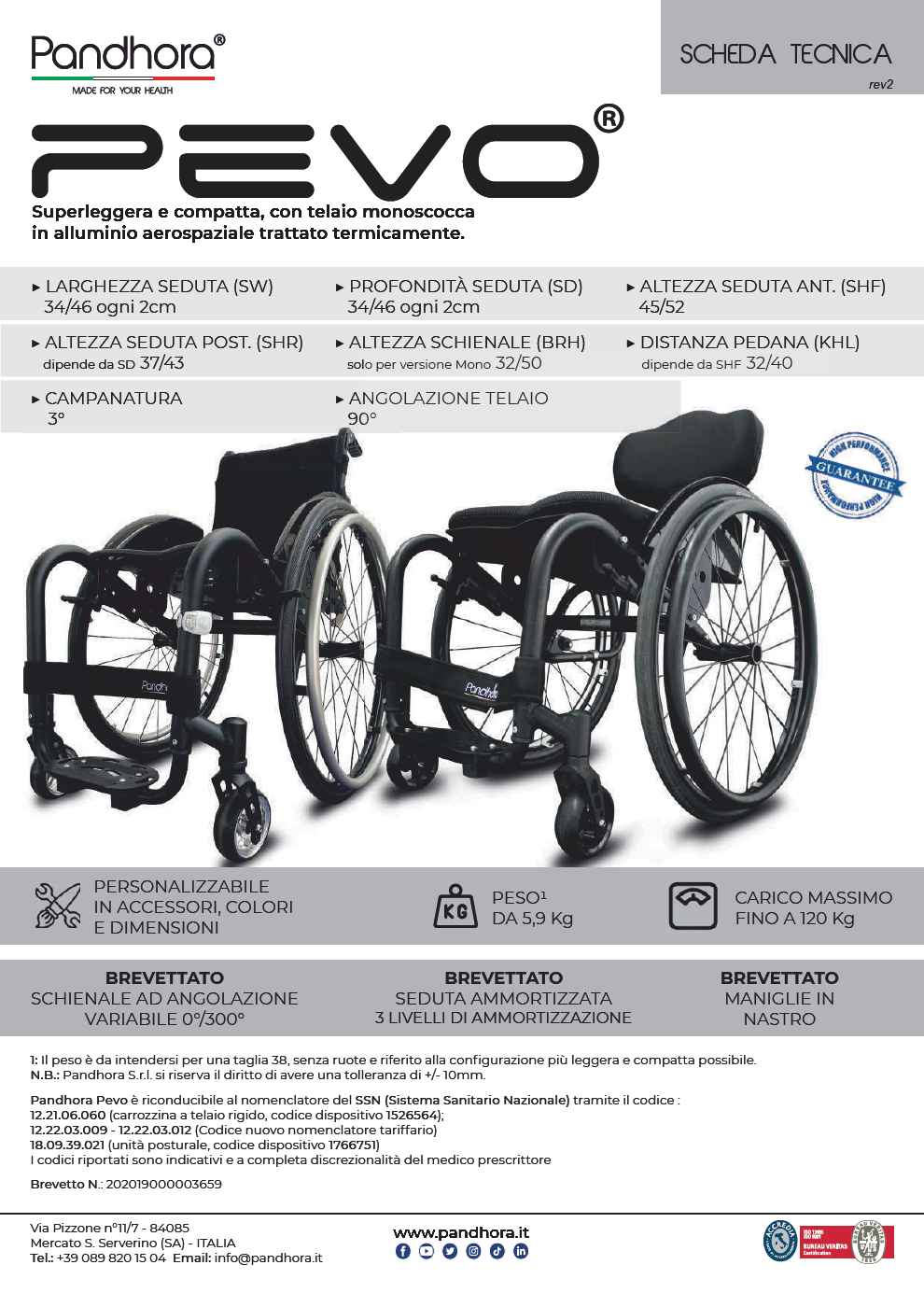 PEVO carrozzina super leggera