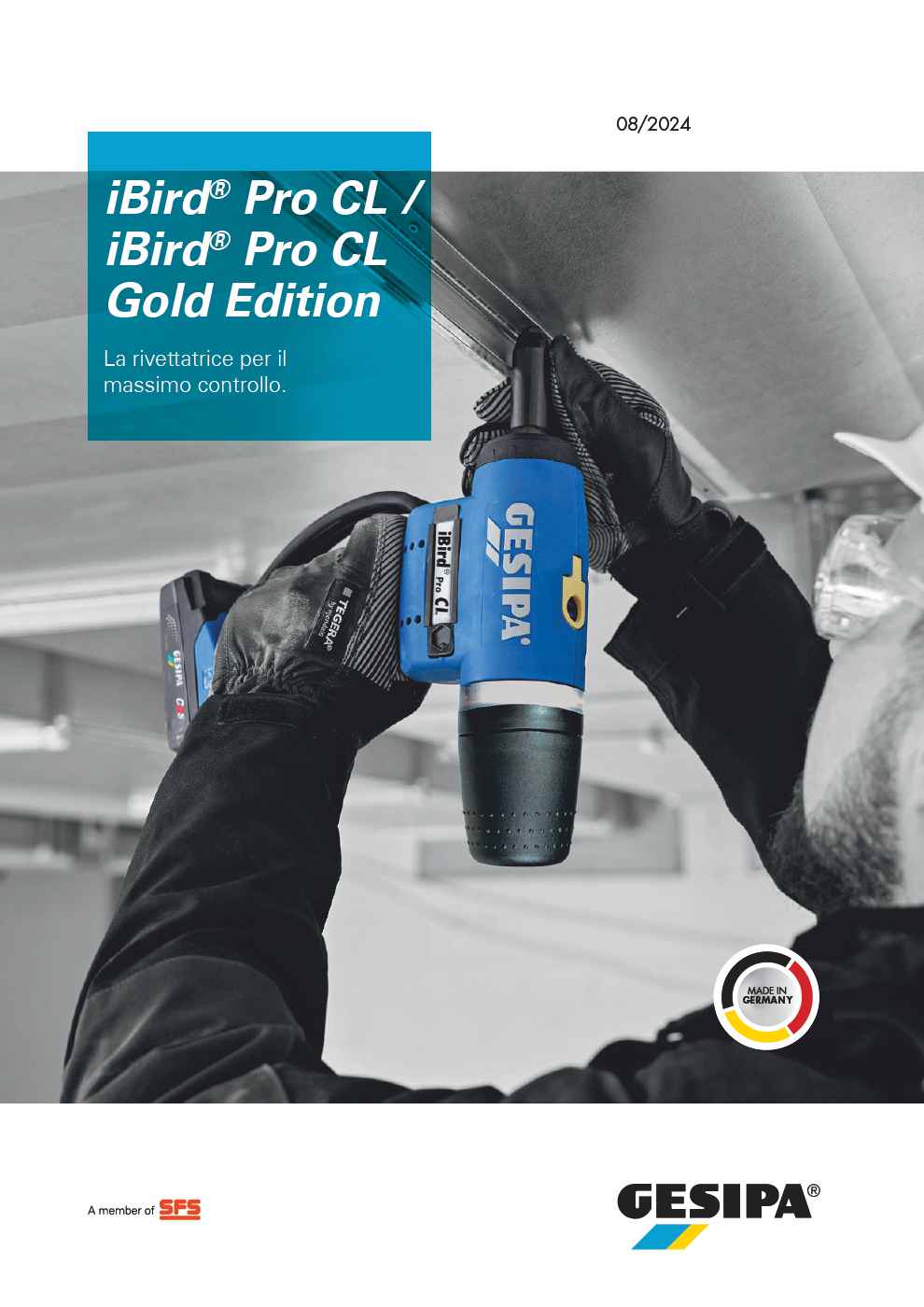 Rivettatrice a batteria con controllo di processo wireless