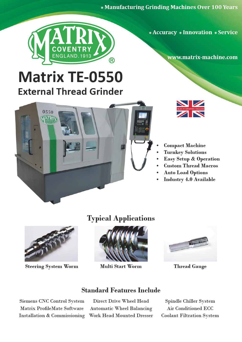 TE - 0550 External Thread Grinding Machine