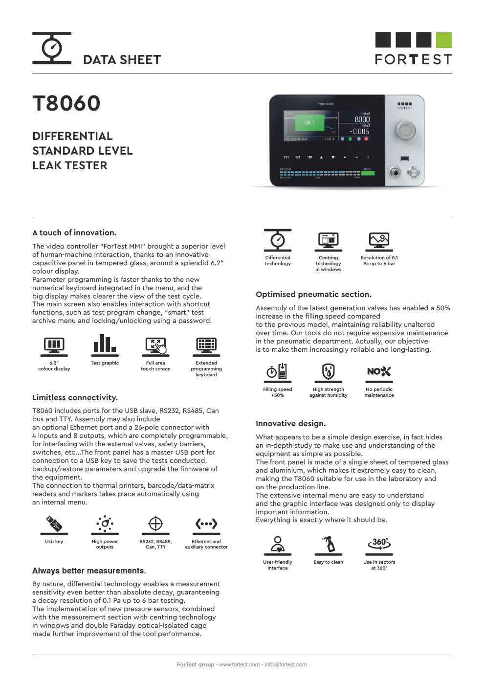 T8060 strumento prova tenuta differenziale