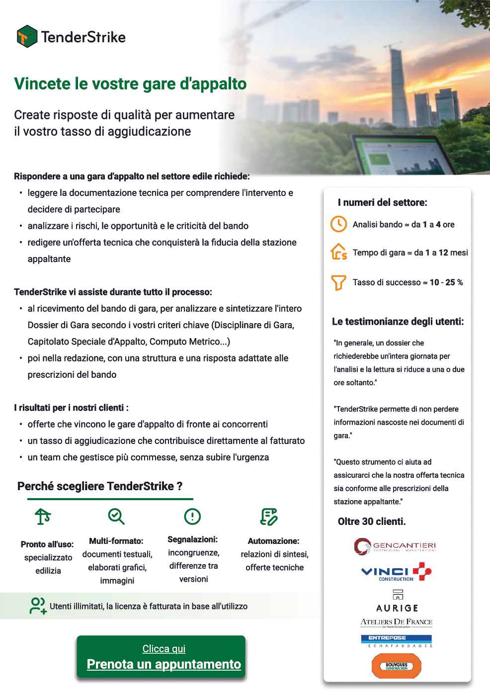 Vincete le vostre gare d'appalto — TenderStrike