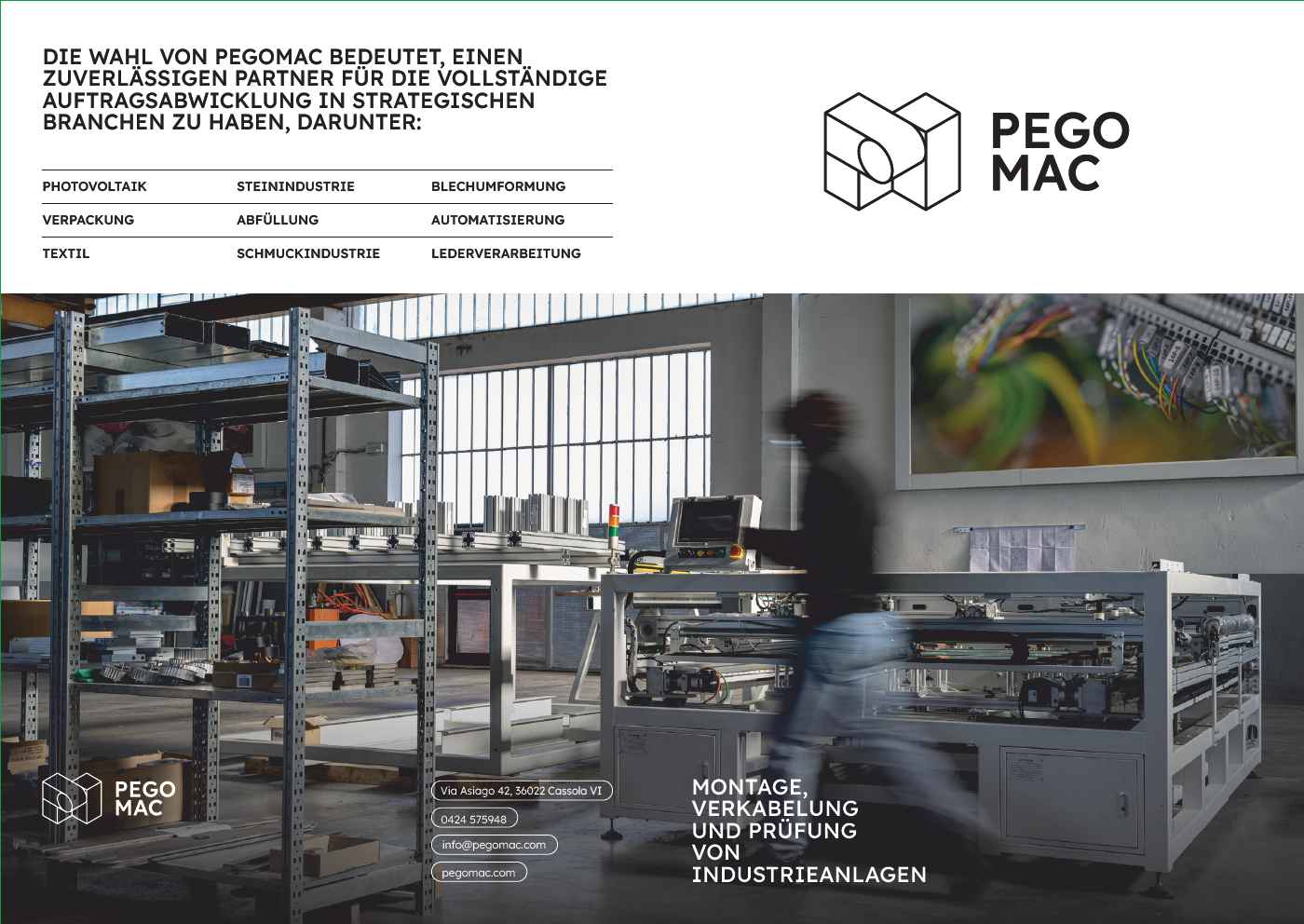 MONTAGE, VERKABELUNG UND PRÜFUNG VON INDUSTRIEANLAGEN